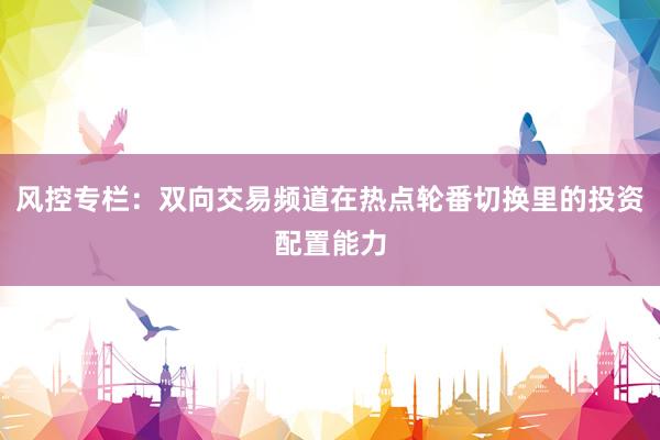 风控专栏：双向交易频道在热点轮番切换里的投资配置能力