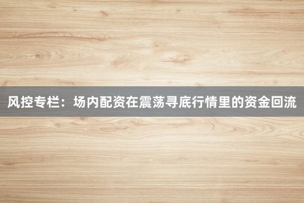 风控专栏：场内配资在震荡寻底行情里的资金回流