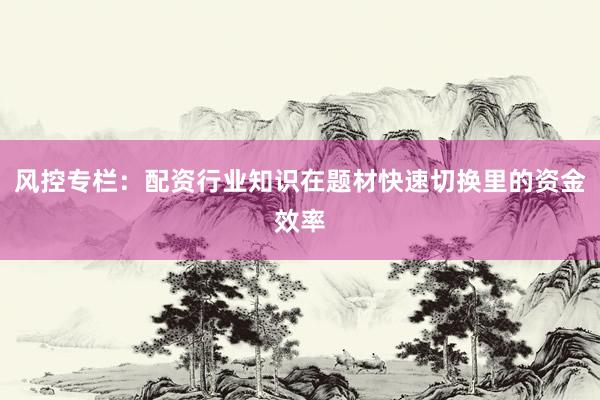 风控专栏：配资行业知识在题材快速切换里的资金效率