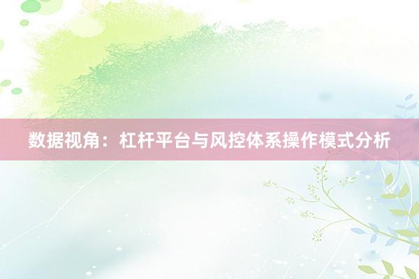 数据视角：杠杆平台与风控体系操作模式分析