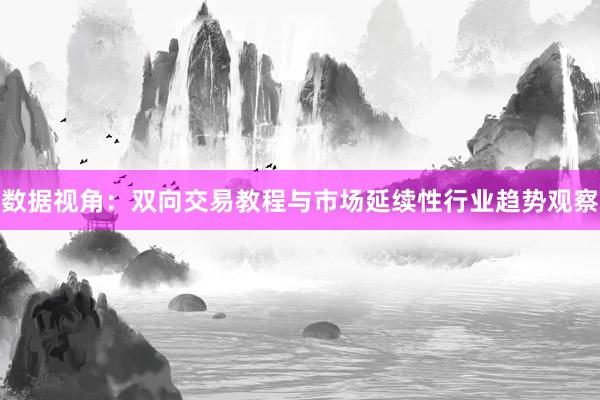 数据视角：双向交易教程与市场延续性行业趋势观察
