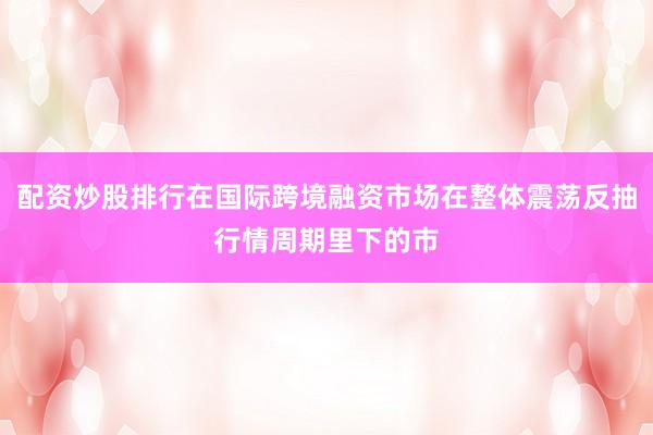 配资炒股排行在国际跨境融资市场在整体震荡反抽行情周期里下的市
