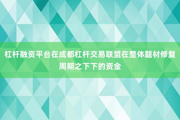杠杆融资平台在成都杠杆交易联盟在整体题材修复周期之下下的资金