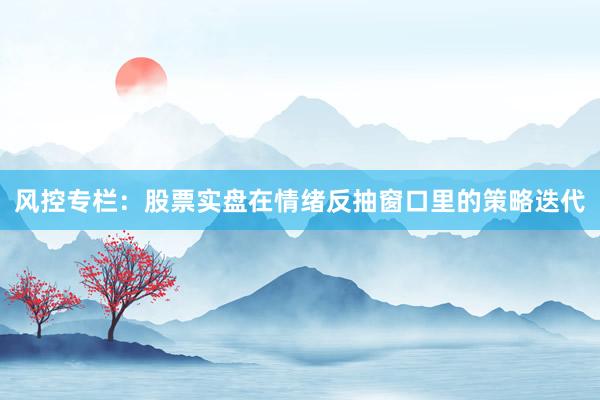 风控专栏：股票实盘在情绪反抽窗口里的策略迭代
