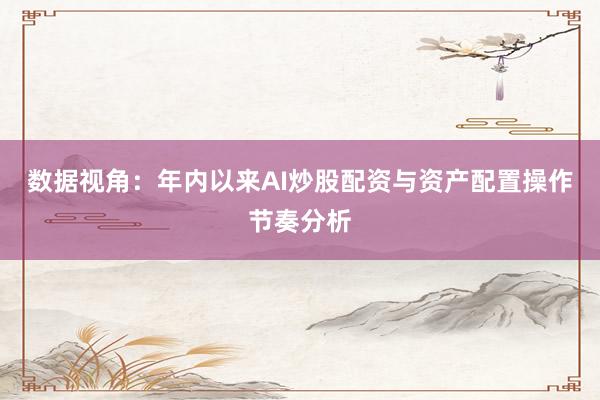 数据视角：年内以来AI炒股配资与资产配置操作节奏分析