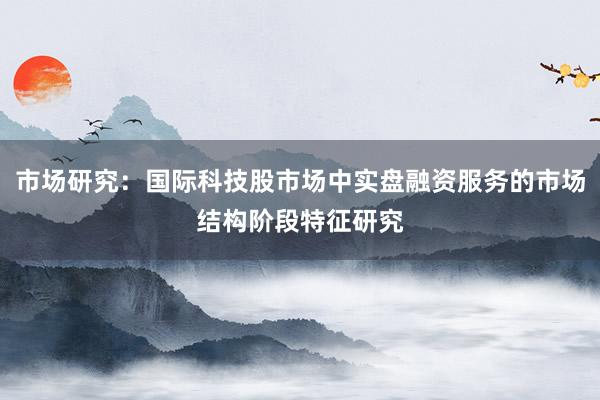 市场研究：国际科技股市场中实盘融资服务的市场结构阶段特征研究