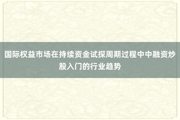 国际权益市场在持续资金试探周期过程中中融资炒股入门的行业趋势