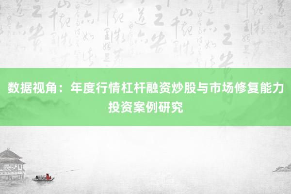 数据视角：年度行情杠杆融资炒股与市场修复能力投资案例研究