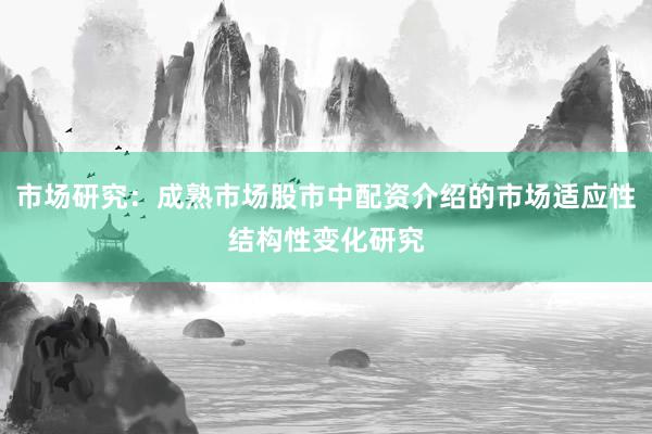 市场研究：成熟市场股市中配资介绍的市场适应性结构性变化研究