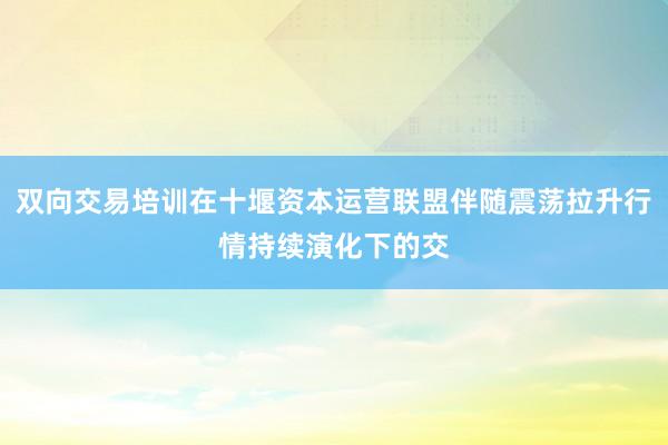 双向交易培训在十堰资本运营联盟伴随震荡拉升行情持续演化下的交