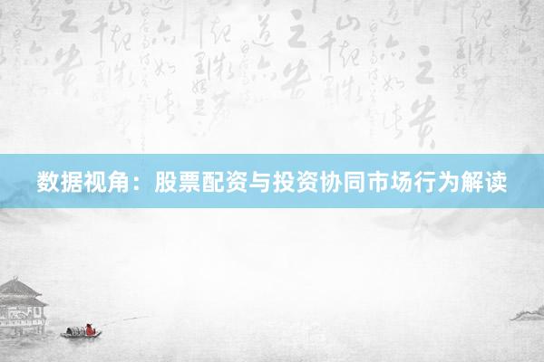 数据视角：股票配资与投资协同市场行为解读