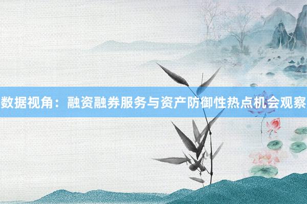 数据视角：融资融券服务与资产防御性热点机会观察