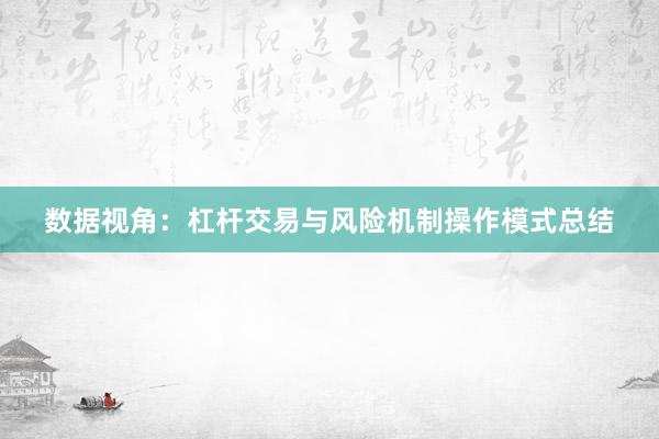 数据视角：杠杆交易与风险机制操作模式总结