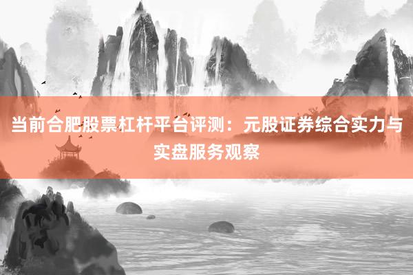 当前合肥股票杠杆平台评测：元股证券综合实力与实盘服务观察