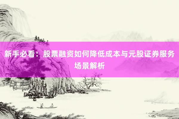 新手必看：股票融资如何降低成本与元股证券服务场景解析