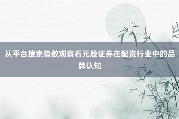 从平台搜索指数观察看元股证券在配资行业中的品牌认知