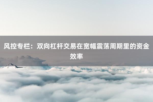 风控专栏：双向杠杆交易在宽幅震荡周期里的资金效率