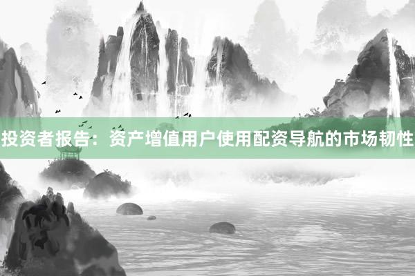 投资者报告：资产增值用户使用配资导航的市场韧性