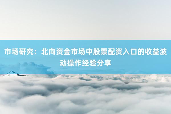 市场研究：北向资金市场中股票配资入口的收益波动操作经验分享