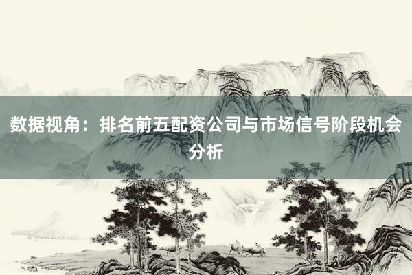 数据视角：排名前五配资公司与市场信号阶段机会分析
