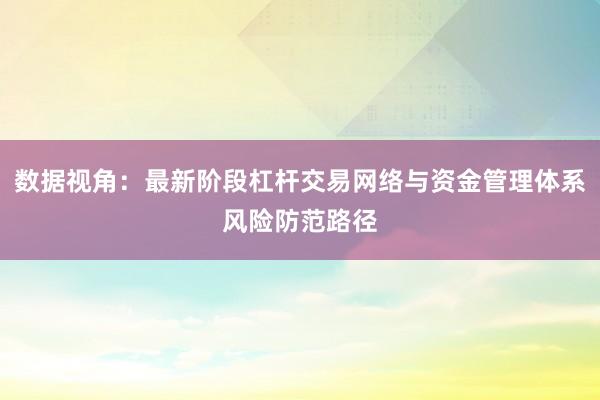 数据视角：最新阶段杠杆交易网络与资金管理体系风险防范路径