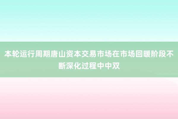 本轮运行周期唐山资本交易市场在市场回暖阶段不断深化过程中中双
