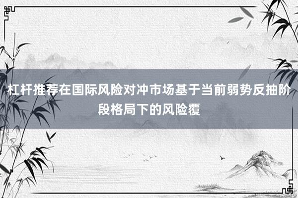 杠杆推荐在国际风险对冲市场基于当前弱势反抽阶段格局下的风险覆