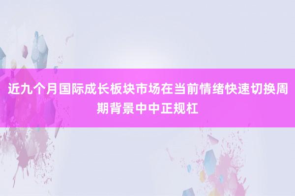 近九个月国际成长板块市场在当前情绪快速切换周期背景中中正规杠