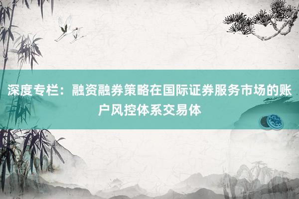 深度专栏：融资融券策略在国际证券服务市场的账户风控体系交易体