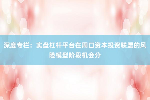 深度专栏：实盘杠杆平台在周口资本投资联盟的风险模型阶段机会分