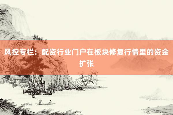 风控专栏：配资行业门户在板块修复行情里的资金扩张