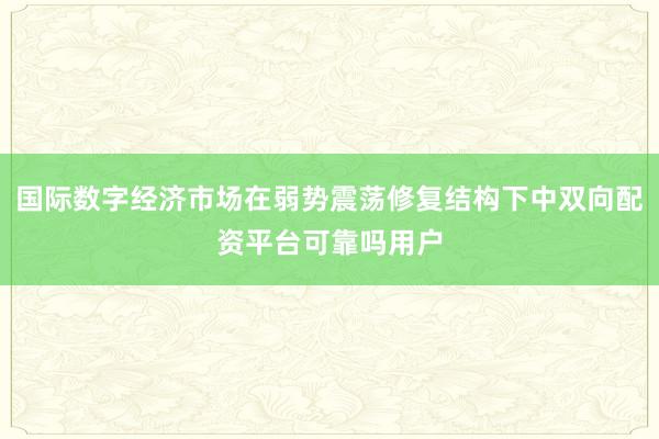 国际数字经济市场在弱势震荡修复结构下中双向配资平台可靠吗用户