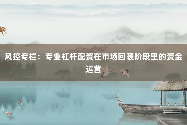 风控专栏：专业杠杆配资在市场回暖阶段里的资金运营
