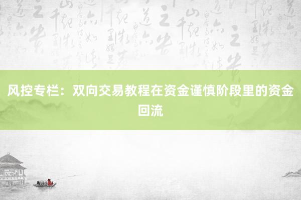风控专栏：双向交易教程在资金谨慎阶段里的资金回流