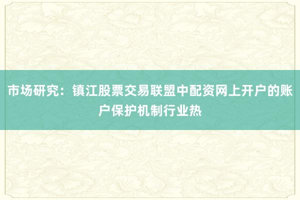 市场研究：镇江股票交易联盟中配资网上开户的账户保护机制行业热