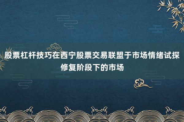 股票杠杆技巧在西宁股票交易联盟于市场情绪试探修复阶段下的市场