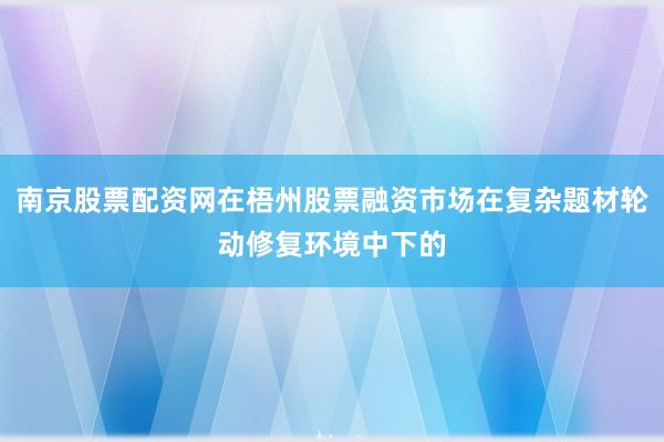 南京股票配资网在梧州股票融资市场在复杂题材轮动修复环境中下的