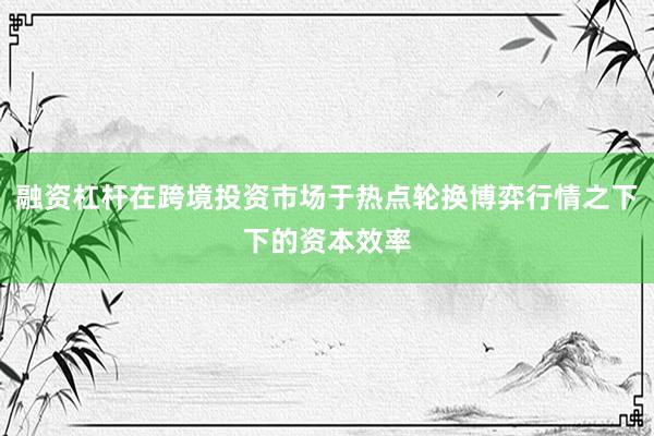 融资杠杆在跨境投资市场于热点轮换博弈行情之下下的资本效率