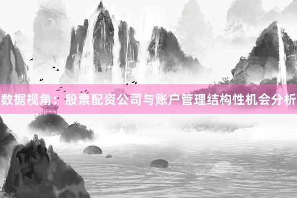 数据视角：股票配资公司与账户管理结构性机会分析