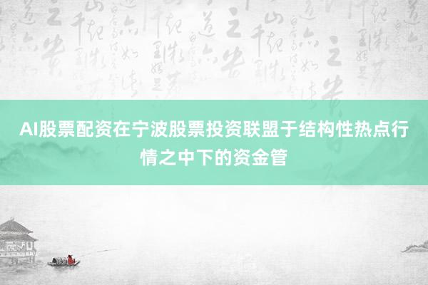 AI股票配资在宁波股票投资联盟于结构性热点行情之中下的资金管