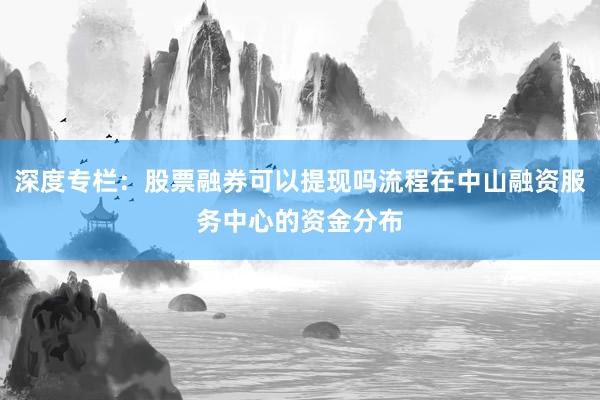 深度专栏：股票融券可以提现吗流程在中山融资服务中心的资金分布