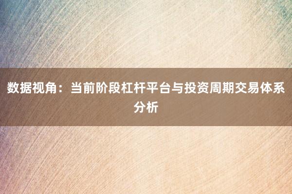 数据视角：当前阶段杠杆平台与投资周期交易体系分析