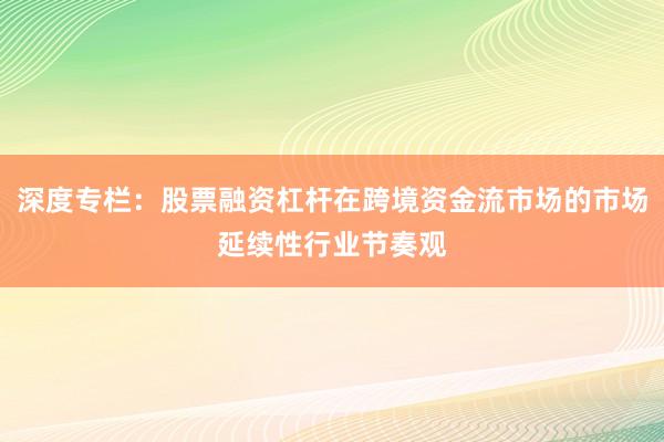 深度专栏：股票融资杠杆在跨境资金流市场的市场延续性行业节奏观
