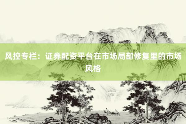风控专栏：证券配资平台在市场局部修复里的市场风格