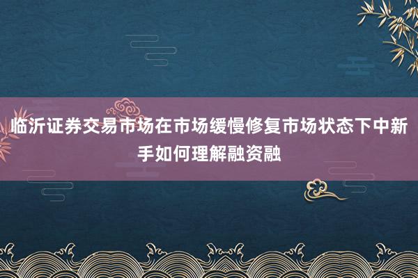 临沂证券交易市场在市场缓慢修复市场状态下中新手如何理解融资融