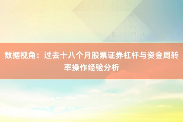 数据视角：过去十八个月股票证券杠杆与资金周转率操作经验分析