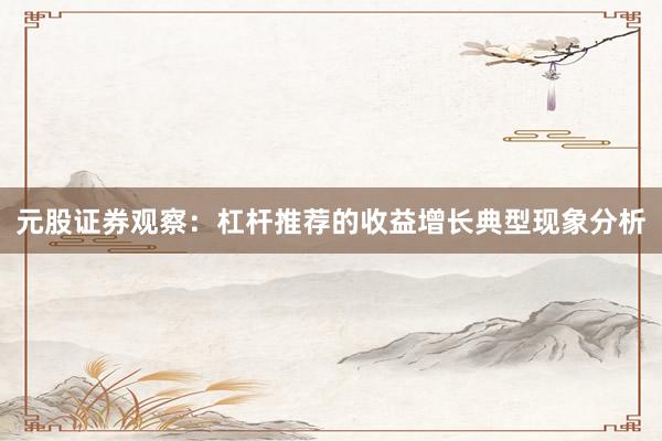 元股证券观察：杠杆推荐的收益增长典型现象分析