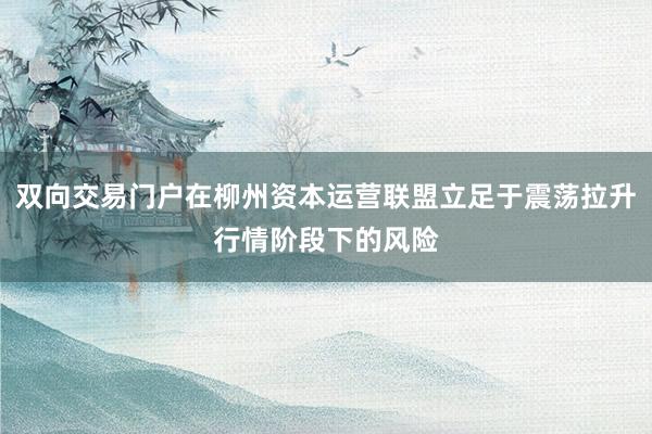 双向交易门户在柳州资本运营联盟立足于震荡拉升行情阶段下的风险