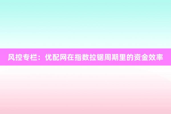 风控专栏:优配网在指数拉锯周期里的资金效率