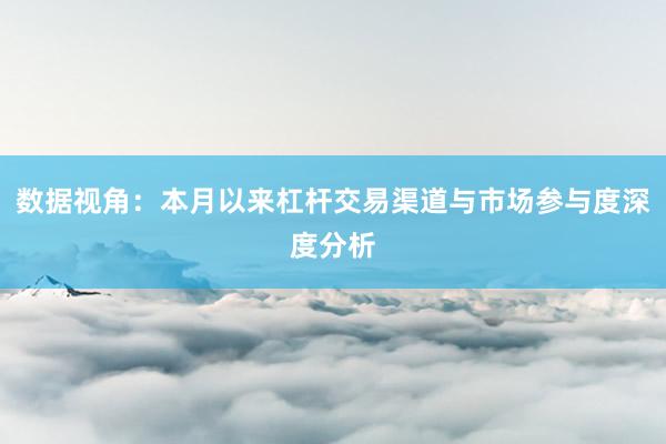 数据视角：本月以来杠杆交易渠道与市场参与度深度分析
